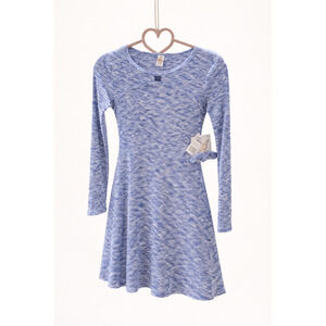 Sweet Butterfly Girls M 10/12 Blue Knit Dress Skater Soft Girl Boho Stretch